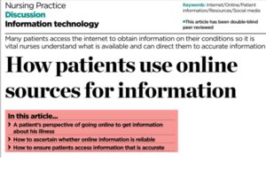 How patients use online information